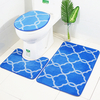 3 pièces motif de lanterne tapis de salle de bain ensemble antidérapant tapis de salle de bain tapis de contour couvertu