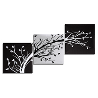 3 pièces peintures décoratives murales abstraites bois toile impression Art photos sans cadre tenture murale décor pour