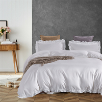 3 pièces Super Soft ensembles de literie en polyster Satin Faux soie housse de couette taie doreiller pour hôtel à