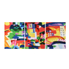 3 pièces toile impression peinture Colorful moderne abstrait mur décor Art peinture photo sans cadre pour bureau à domic