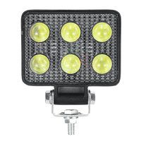 3 pouces 6LED 18 W 6000 K travail lumière plaque dimmatriculation lampe camion hors route tracteur Spot Light Squar