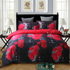 3 taies de literie de PCS taie doreiller de couverture de couette dimpression florale de 3D Floral Rose pour l