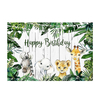 3 Taille Jungle Vert Forêt Toile de Fond Joyeux Anniversaire Fond Photographie Woodland Party Prop
