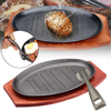 3 tailles de bifteck de fonte Fajita assiette de plateau grésillant