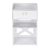 30 * 30 * 50cm Rétro Style Rural Blanc Table De Chevet Étagère Rack Étagère De Rangement Cosmétique