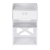 30 * 30 * 50cm Rétro Style Rural Blanc Table De Chevet Étagère Rack Étagère De Rangement Cosmétique