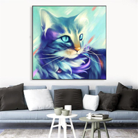 30 × 30 CM 5D Chat BRICOLAGE Diamant Peintures Point De Croix Outil Set Diamant Broderie Boîte Artisanat