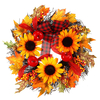 30 / 45CM tournesol artificiel citrouille cône de pin baie feuille dérable Halloween guirlande porte décoration Tha
