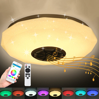 30 cm de diamètre Bluetooth LED plafonnier RGB musique haut-parleur lampe à intensité variable chambre à distance modèle