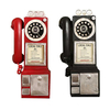 30 cm noir Vintage cadran rotatif téléphone Statue modèle cabine téléphonique Figurine décorations