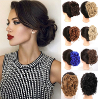 30 couleurs grande fourche en acier anneau de cheveux perruque Updo couverture moelleux fibre chimique perruque pièce