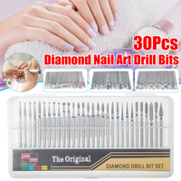 30 pcs / ensemble diamant foret à ongles pour art ongles acrylique cuticules outils de pédicure