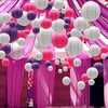 30 PCS Par Ensemble 6 "-14" Violet Blanc Rose Lanterne De Papier Chinois Rond Lampe Couverture De Mariage Suspendu Décor