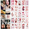 30 pièces / ensemble étanche Halloween sanglante blessure tatouage autocollant effrayant réaliste tatouage temporaire au