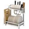 304 étagères en acier inoxydable étagère double couches bol de séchage de stockage pour la cuisine plats arrangement