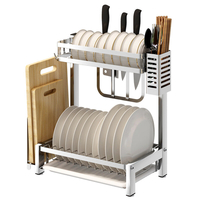 304 étagères en acier inoxydable étagère double couches bol de séchage de stockage pour la cuisine plats arrangement