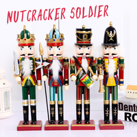 30cm Casse-Noisette En Bois Poupée Soldat Vintage Handcraft Décoration De Noël Cadeaux