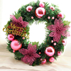 30cm noël guirlande denses aiguilles de pin joyeux noël lettres rotin décorations de couronne de porte