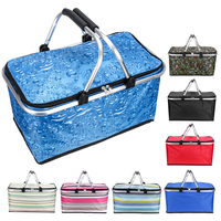 30L Panier de pique-nique amélioré Panier de rangement isotherme Sac de pique-nique pliant Panier de pique-nique Sac de