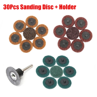 30pcs 2 pouces mélanger le disque de ponçage Roloc avec la surface de serrure de rouleau de support tampons de papier ab