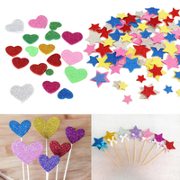 30pcs assortis glitter formes coeurs stars autocollants ronds fleurs de mousse de bricolage