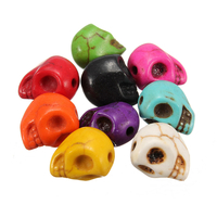 30pcs charme turquoise bijou sculpté crâne côté centre Colorful perles percées bricolage bijoux