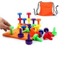 30PCS Peg Board Set Montessori professionnel de jouet de moto pour les tout-petits Pegboard