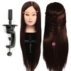 30% Real Mannequin de formation en coiffure pour cheveux,  brun foncé,  pratique de la tête,  salon de coiffure