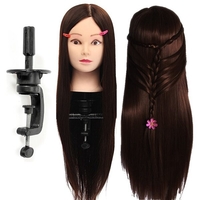 30% Real Mannequin de formation en coiffure pour cheveux,  brun foncé,  pratique de la tête,  salon de coiffure