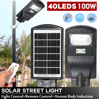 30W LED Lampe Solaire PIR Applique Murale Extérieure Induction + Télécommande