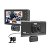 3.2 "IPS Display 3 Lens Car DVR Camera Video Recorder Full HD 1080P 170 degrés Dash Cam G-Sensor Dashcam avec caméra arr