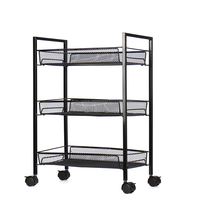 3/4 couches étagère mobile organisateur de cuisine paniers de rangement en fer support amovible avec chariot à roue univ