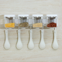 3/4 Grilles Assaisonnement Conteneur De Stockage Cuisine Tenture Murale Condiment Porte-épices