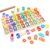 3/4/5 EN 1 Chiffres En Bois ＆ Fruits Puzzle Mathématiques Enfants Apprentissage Éducatifs Ensemble Jouets