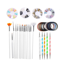 34pcs gel art design set set peinture parsemant dessin trousse à stylo pinceau polonais