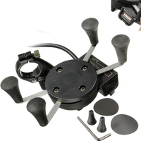 3.5-6.5inch 2A Quick Charge Phone GPS Support de guidon X-Style Motorcycle Car USB Port
