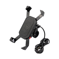 3.5-6inch USB Charing Cell Phone GPS Titulaire De La Moto Vélo Guidon Mont Noir