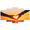 3/5 Pcs impression sur toile peinture amour "main coeur" coucher de soleil impression sur toile photo décoration murale