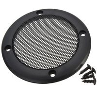 3.5 pouces haut-parleur noir cercle décoratif avec protection maille de fer noir