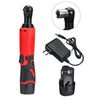 3/8 `` 12V 45N.m Cliquet électrique sans fil 90 ° Clé à angle droit Outil Portable LED Clé avec 2 Li-ion Batterie Ensemb