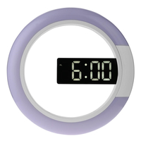 3D Led Digital Alarm Wall Clock Miroir Veilleuse Creuse Salon Décor