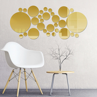 3D maison miroir Stickers muraux auto-adhésif amovible chambre bureau Art décalcomanie ménage mur ornement fournitures