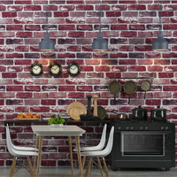 3D modèle de brique moderne non-tissé autocollant mural style vintage salon chambre