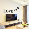 3D Multi-color Love Silver Bricolage en forme de miroir Stickers muraux Home Wall Bedroom Office Decor