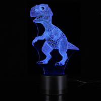3D Night Light 7 changement de couleur Dinosaur acrylique lampe de bureau Bluetooth haut-parleurs