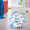 3D ours polaire pingouin salon chambre animaux plancher fond décoration murale autocollants créatifs