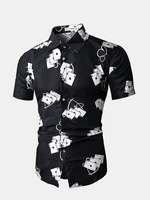 3D Pokers Impression de chemises de marque Slim Business Casual