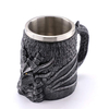 3D rétro Dragon tasse à eau grande capacité en acier inoxydable Double couche tasse à boire résine artisanat café bureau