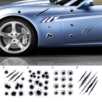 3D Simulé Bullet Holes Autocollant De Voiture Scratch Decal Étanche Moto Autocollants 23X29CM