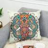 3D style bohème éléphant double face impression housse de coussin lin coton Throw taie doreiller Home Office canapé